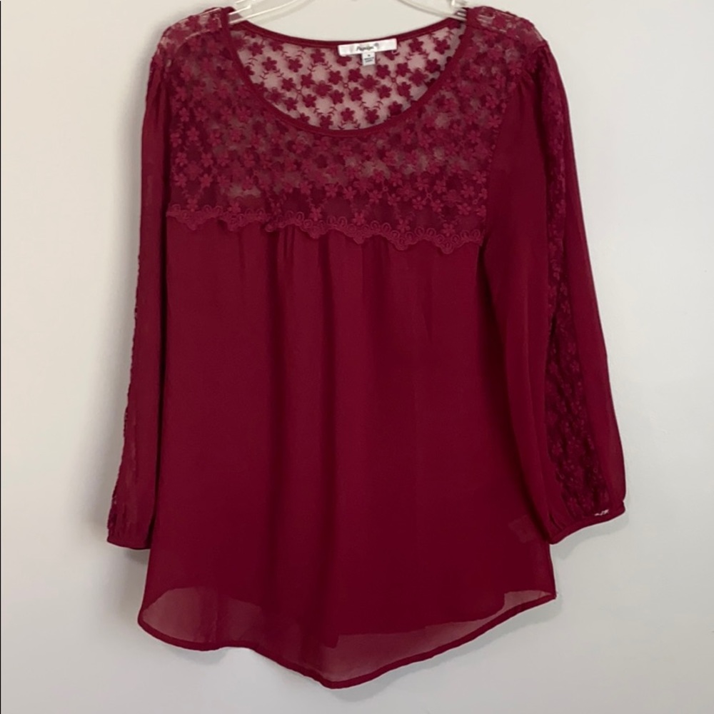 Small Papaya Burgundy Blouse